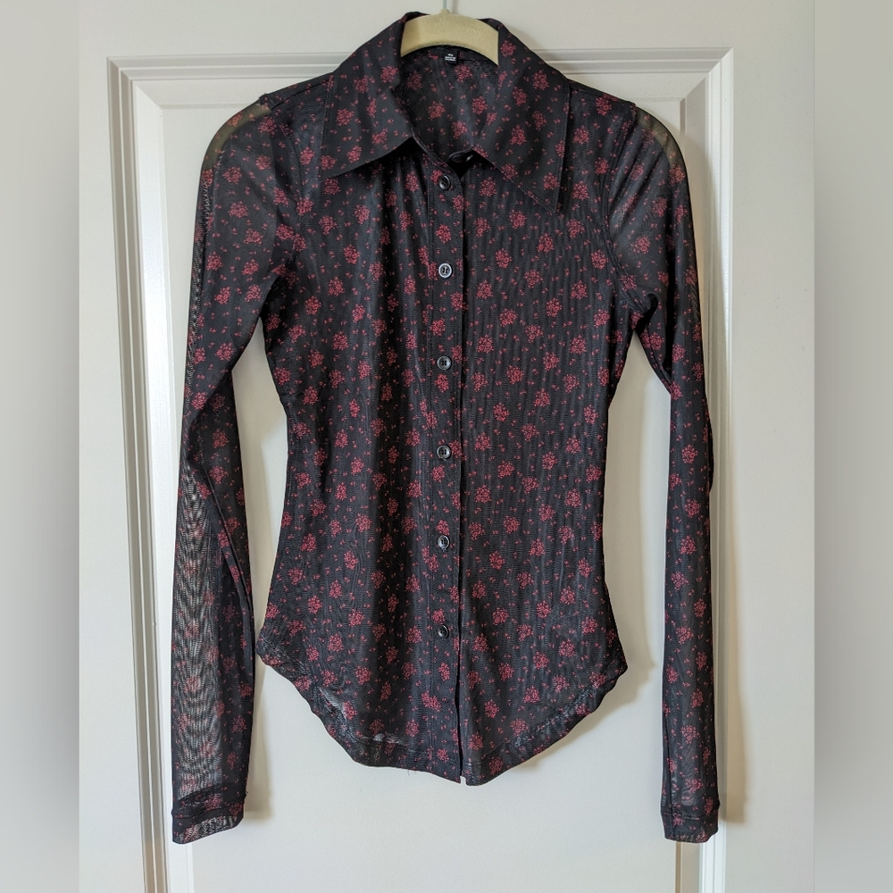 Madewell Floral Mesh Blouse